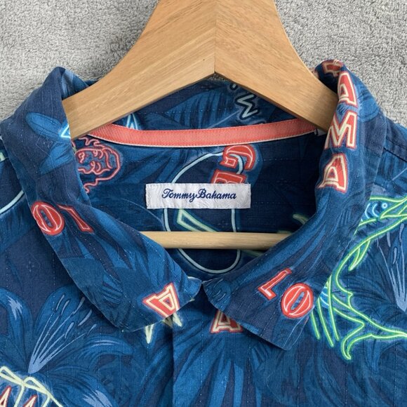 Tommy Bahama Shirt Mens XL This Is How I Roll Camp Silk Poker Hula Loop Collar - Picture 5 of 9